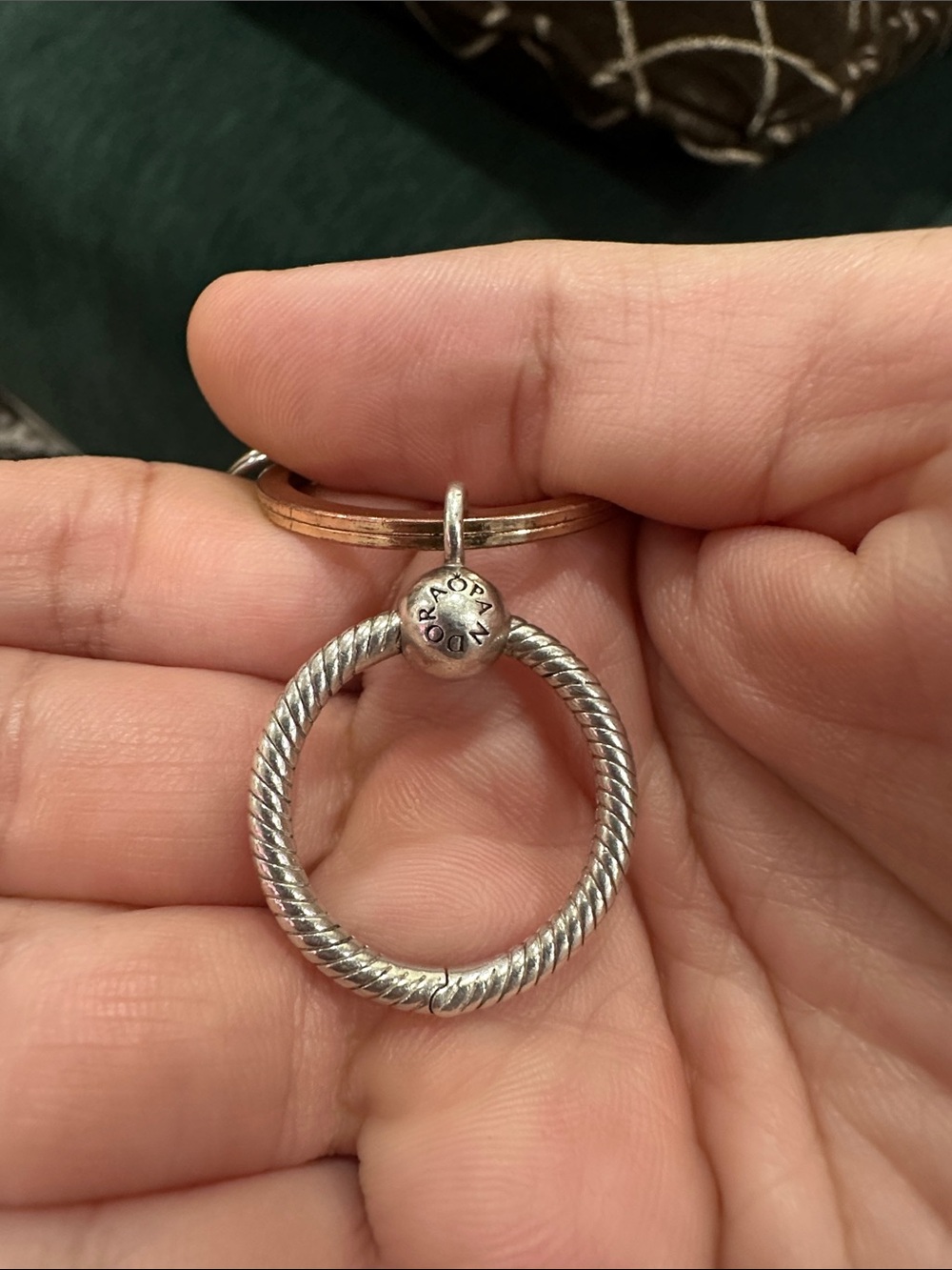 Pandora Silver charm holder ring with clasp